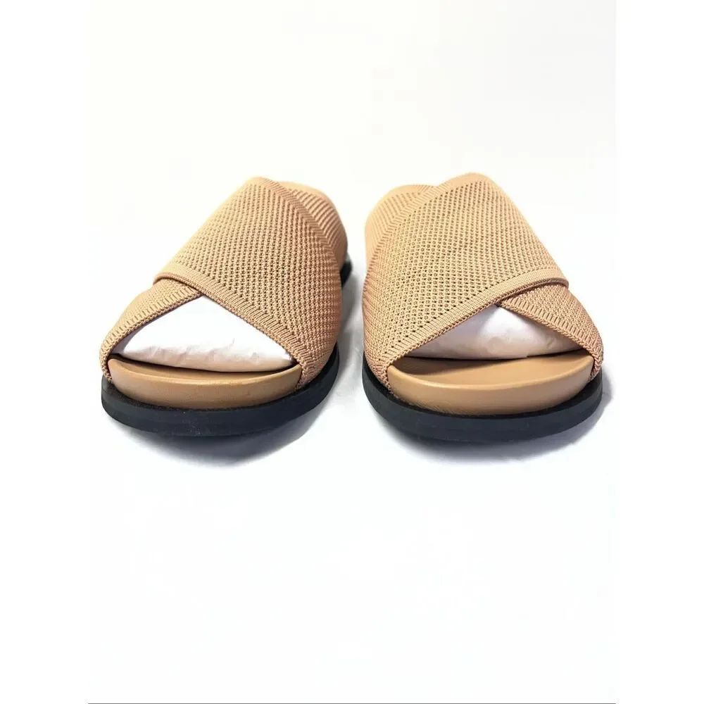 Everlane THE REKNIT FORM CROSSOVER SANDAL in Caramel Beige Neutral Size 9 NWB